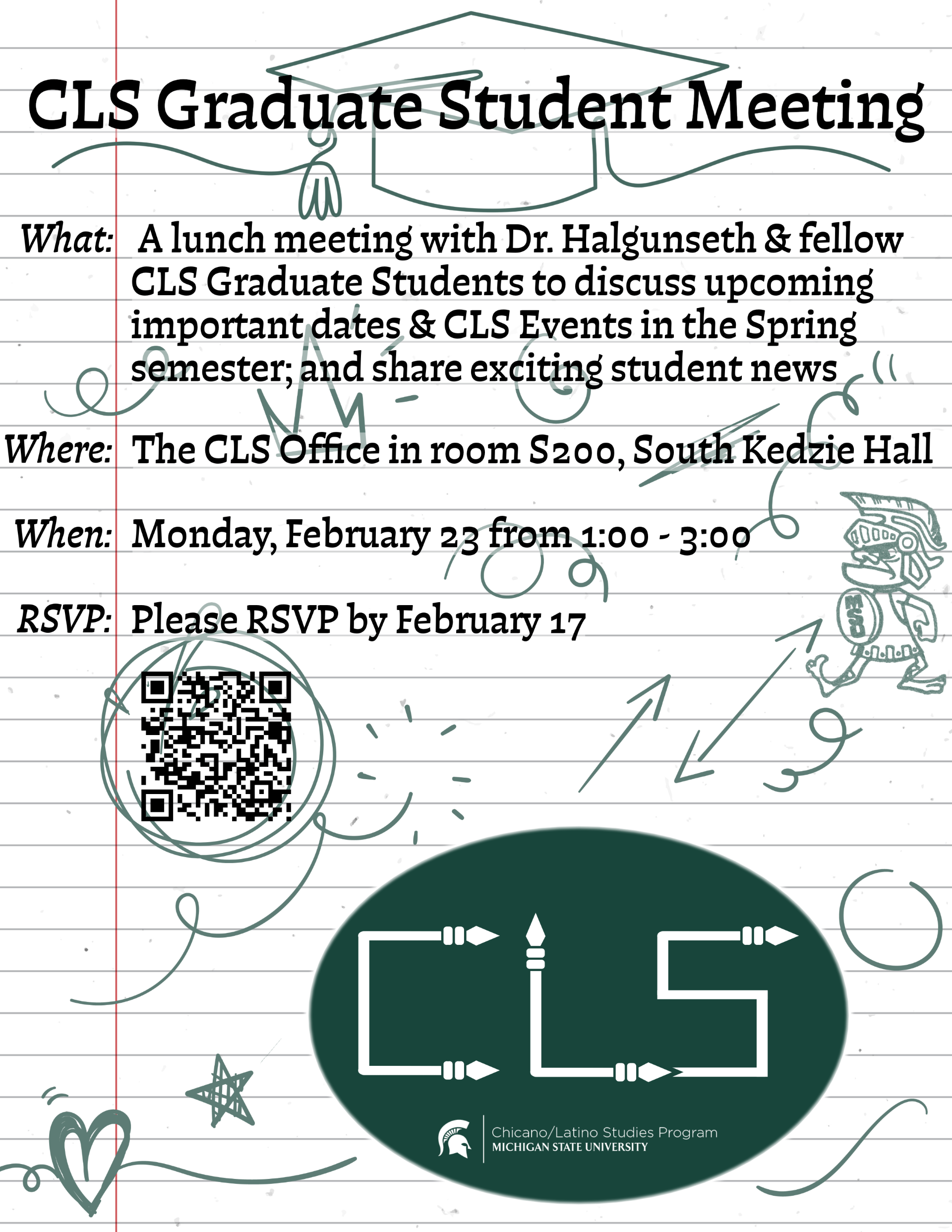 CLS graduate student meeting flyer