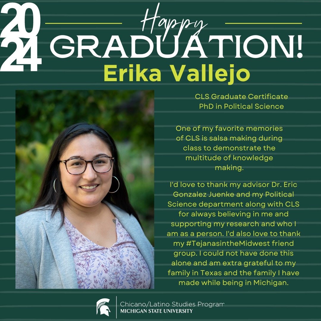 Graduating Student Spotlight:  Erika Vallejo